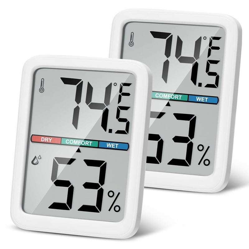 Thlevel Digital Thermometer Hygrometer, Large LCD Screen Room Thermometer Temperature, Wall Thermometer Humidity Indoor with High Accuracy, Suitable for Greenhouse, Home and Office Measuring Devices - Image 1